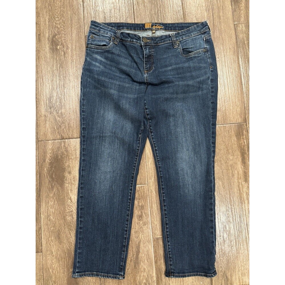 Kut from the Kloth Jeans Womens 16 Blue Mid Rise Tapered Skinny Med Wash Denim